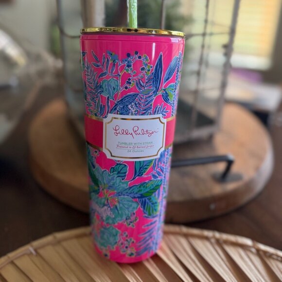Lilly Pulitzer Accessories - Lilly Pulitzer Tumbler with Straw